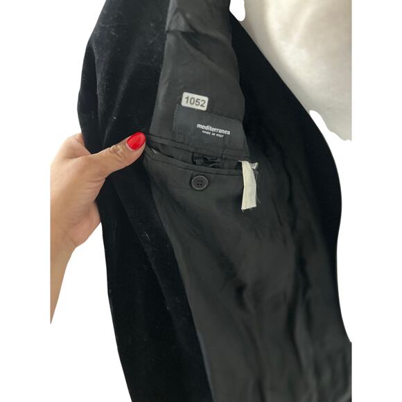 Mediterranean  mens Italian preppy goth faux velvet blazer jacket *no size tag* - Picture 8 of 10